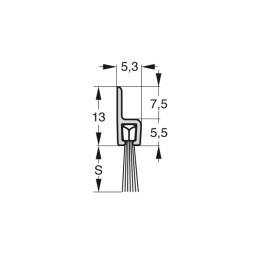 Schemat uszczelnienia szczotkowego typu H
