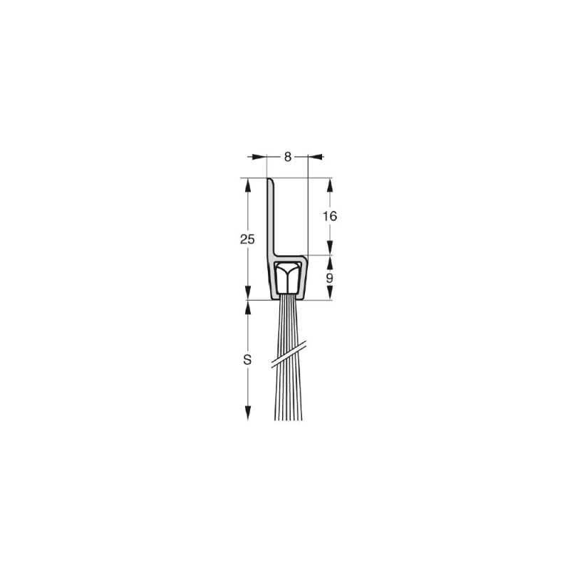 Wymiary uszczelki szczotkowej H5-25