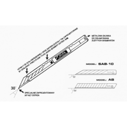 Prezentacja noża OLFA SAC-1 z przodu.