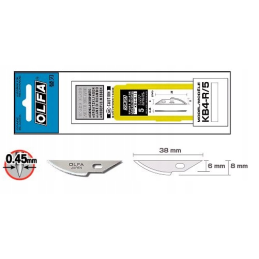 Wymiary ostrza OLFA KB4-R