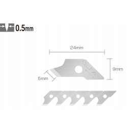 Wymiary ostrza olfa cob-1