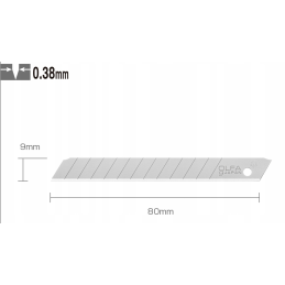 Wymiary ostrza Olfa AB-50