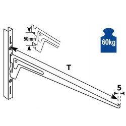 Wspornik pojedynczy 60cm Element System do głębokich półek ściennych rysunek schemat