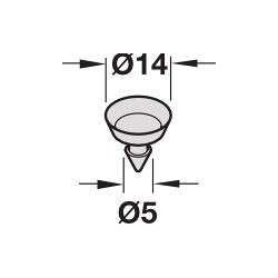 Przyssawka PCV do montażu półek szklanych w systemie Element System schemat